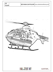 Helikopter boyama sayfaları